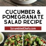 Cucumber Pomegranate Salad in White Bowl