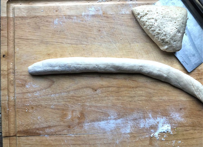 Rolling pretzel dough