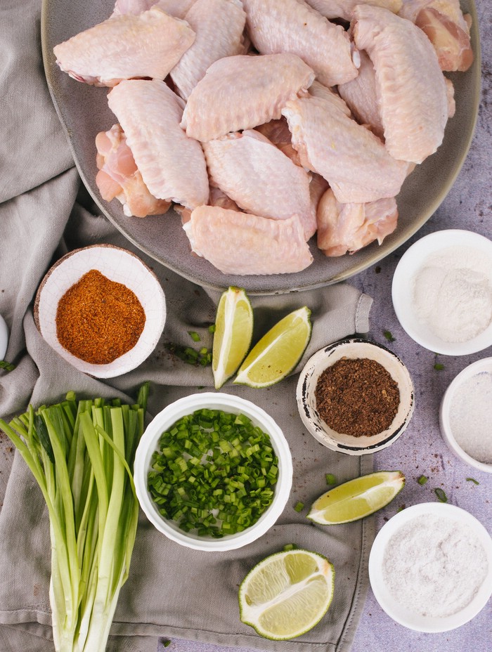 Ingredients for salt and pepper chicken wings