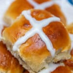Stack of hot cross buns