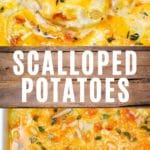 Scalloped potatoes collage