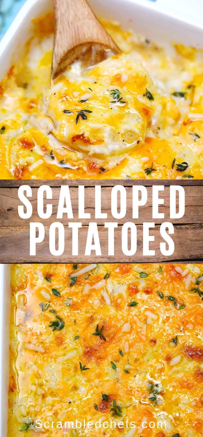Scalloped potatoes collage