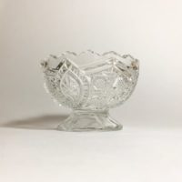 Small Vintage Pressed Glass Footed Ring Dish 