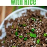 Korean ground beef with rice collage