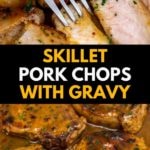 Skillet pork chop collage