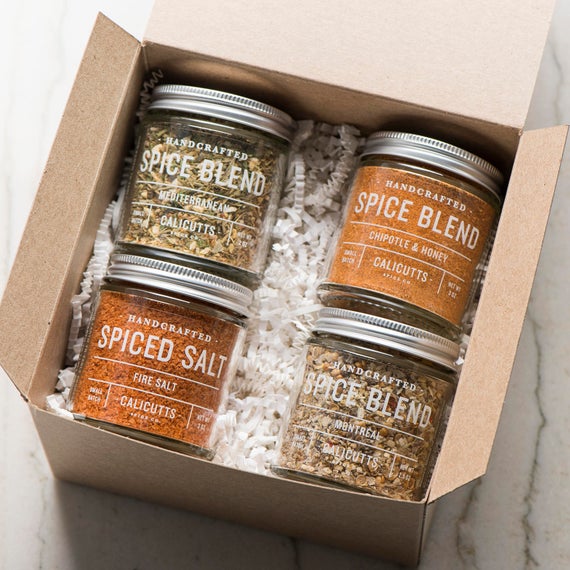 Handcrafted Spice Blends Gift Box - 4 Jars of Spice Blends (Your Choice)
