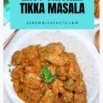 Tikka masala on a white plate