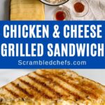 Grilled chicken cheese sandwich collage
