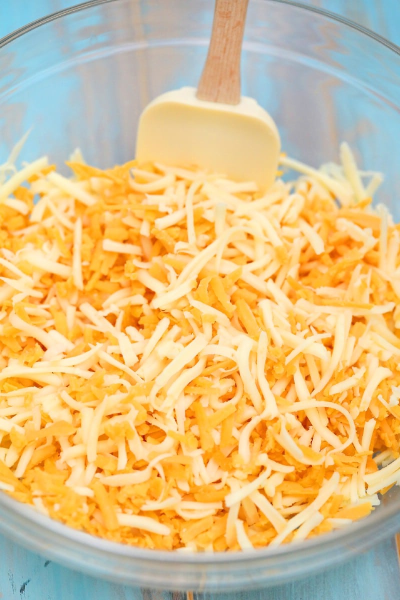 Bowl of shredded cheese