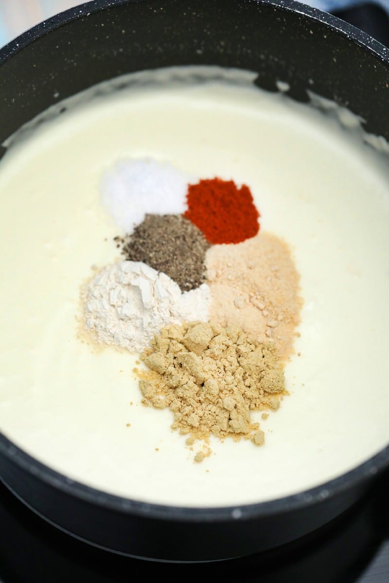 Roux with spices on top