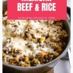 Beef and rice in large skillet