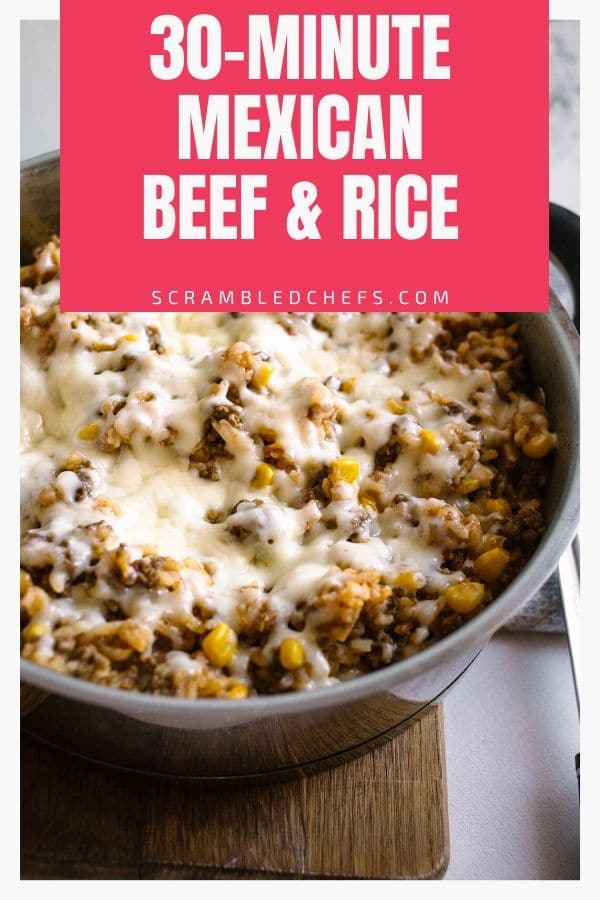 Beef and rice in large skillet
