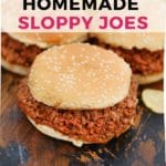 Sloppy Joe sandwiches on sesame seed buns