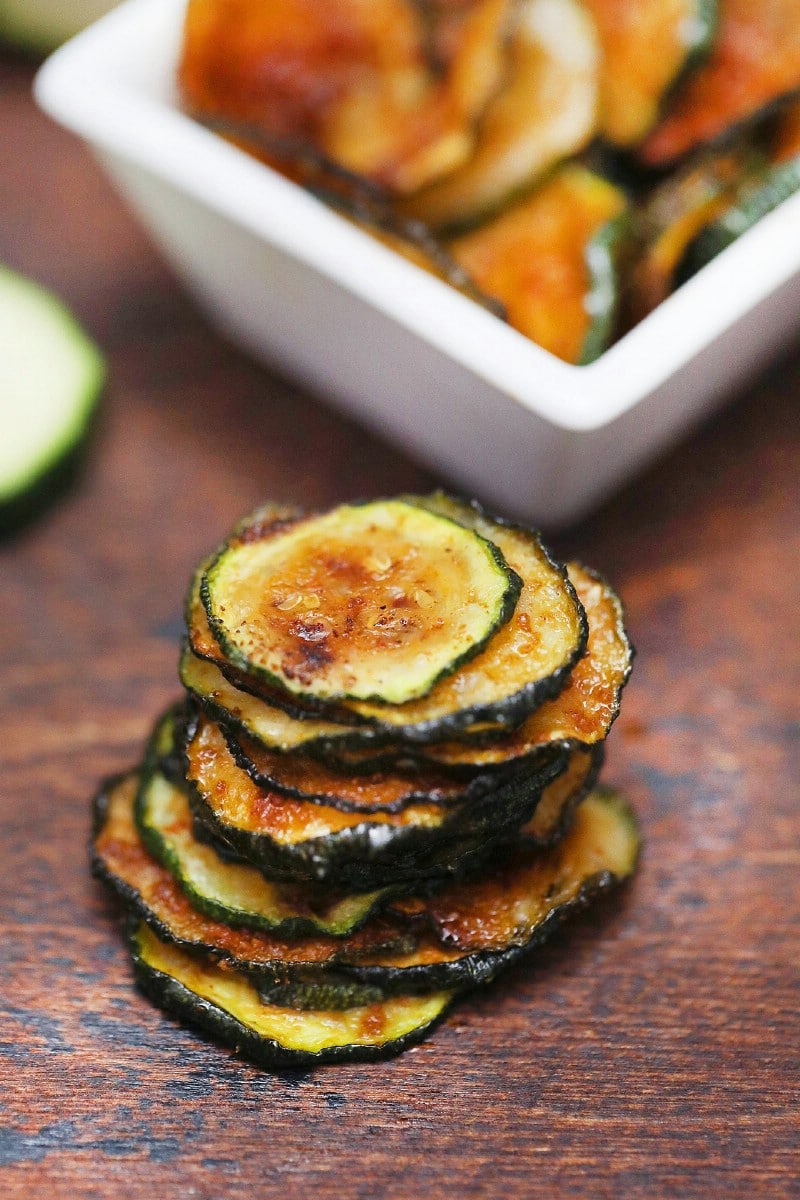 Stack of zucchini chips