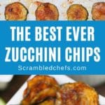 Zucchini chips collage
