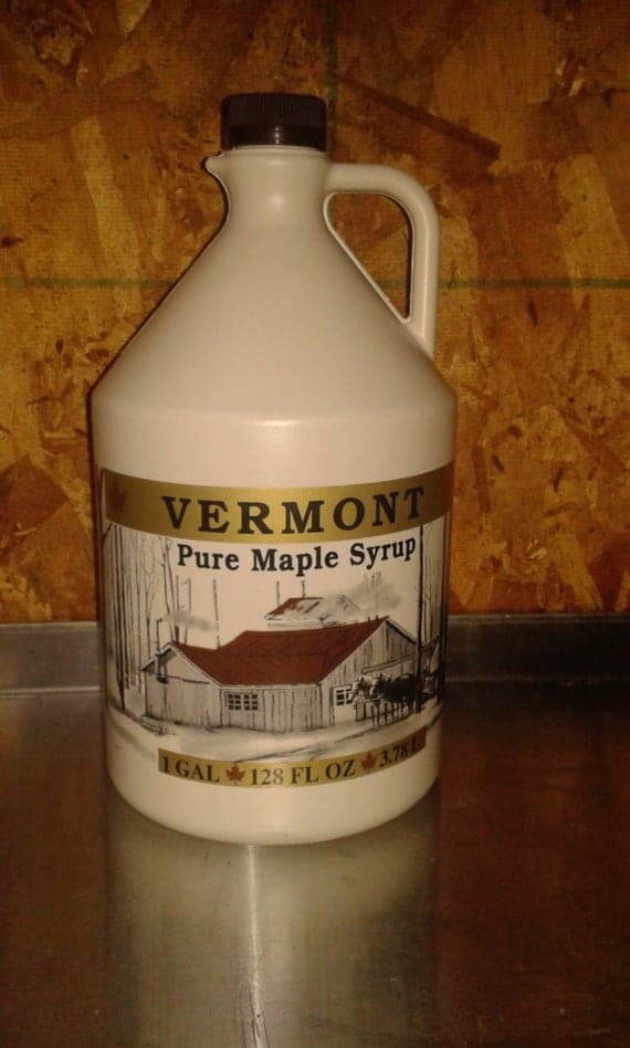 One gallon Vermont Organic Maple syrup.