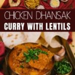 Chicken dhansak curry collage
