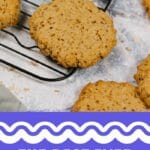Oatmeal cookies on a wire rack