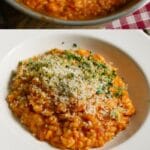 Tomato risotto collage