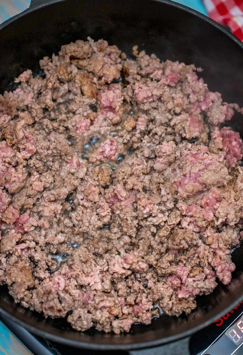 Browning ground beef
