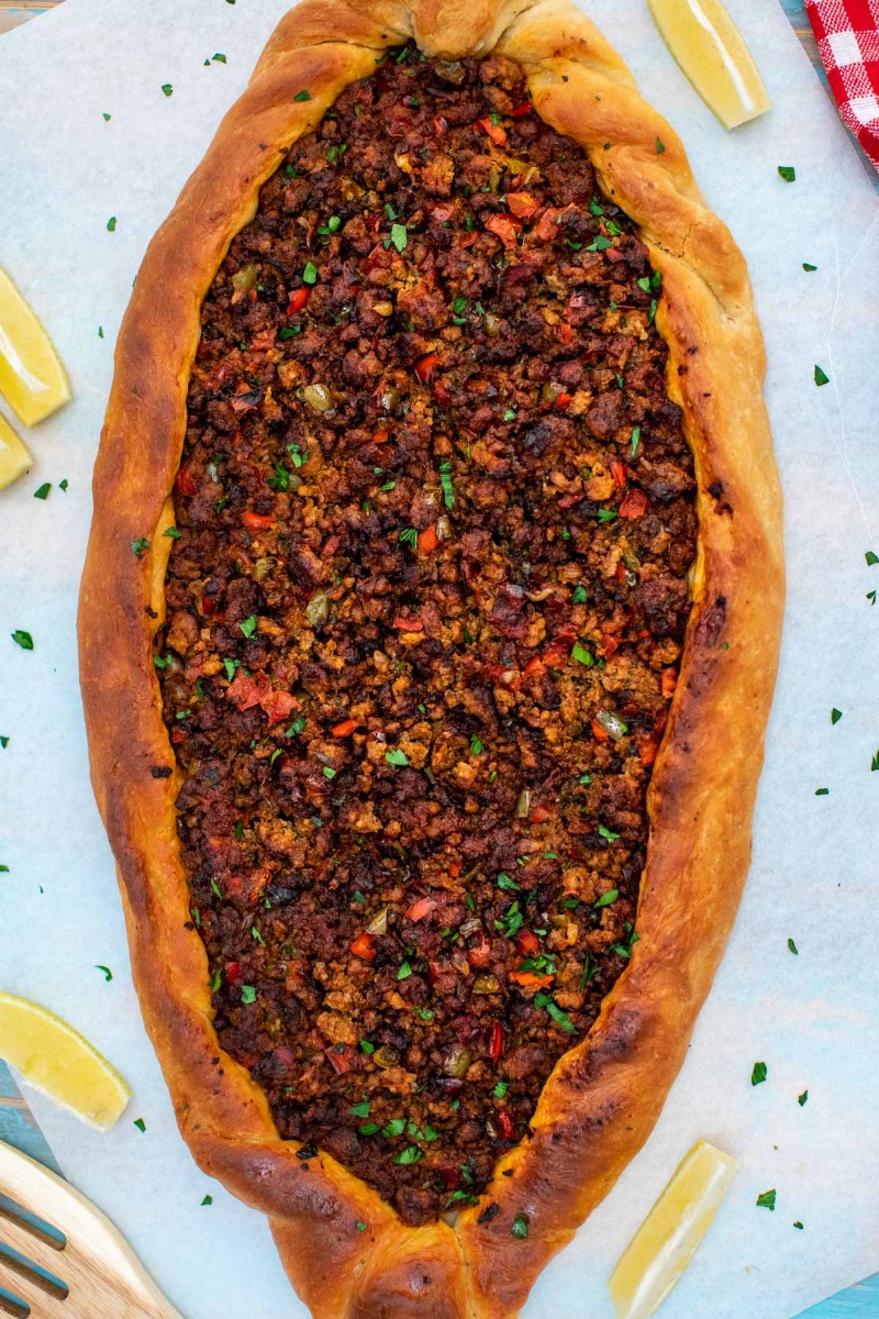 Cooked whole turkish pide