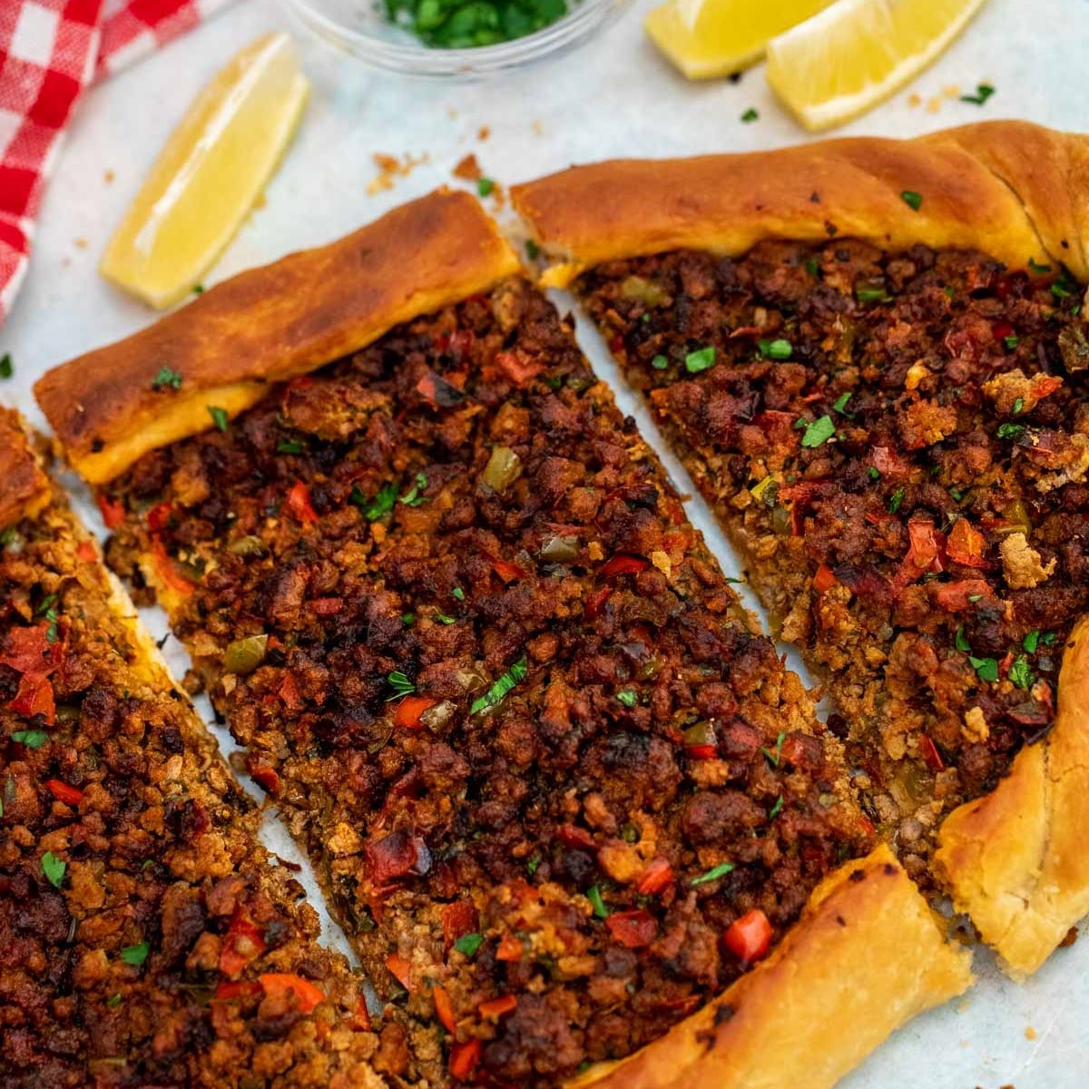Turkish pide on table
