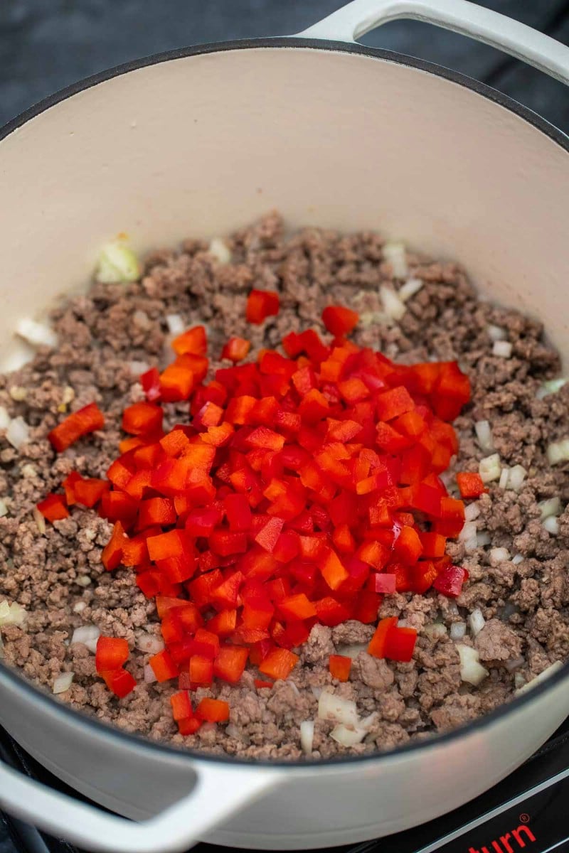 Adding vegetables to ground beef