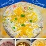 Cheeseburger soup collage