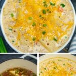Cheeseburger soup collage