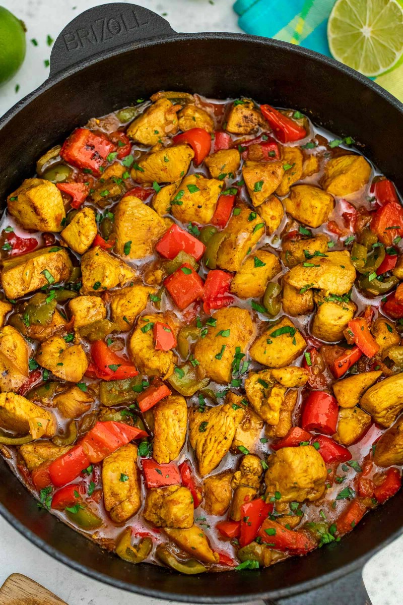 Cast iron skillet with curry