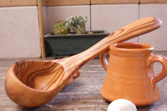 Olive Wood Ladle Eco Friendly Wooden Handcrafted Soup Serving | Etsy