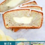 Cheesecake banana bread collage