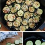 Sauteed zucchini collage