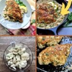 Garlic herb chicken collage
