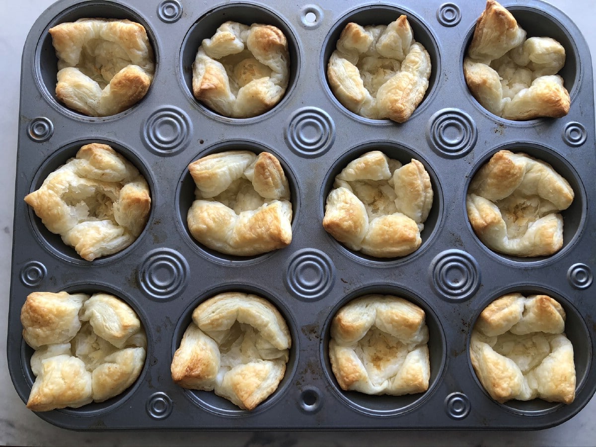 Pastry in muffin pan