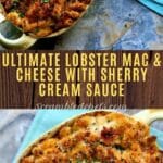 Lobster mac and cheese collage