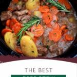 Cooked stew in slow cooker