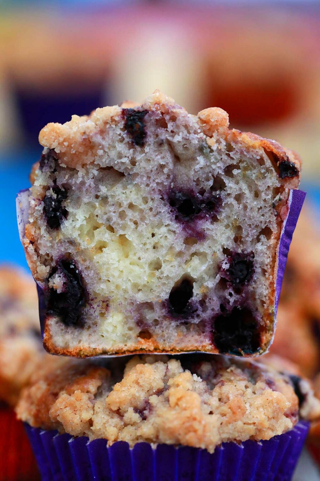 Fresh Blueberry Muffins Recipe with Crumble Topping - Scrambled Chefs