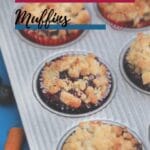 Baked blueberry muffins in tin