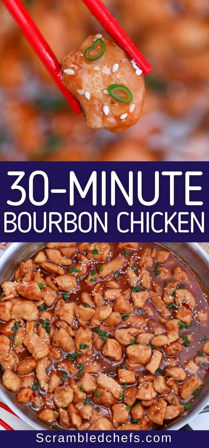 Bourbon chicken collage