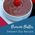 Brownie dip on plate in bowl
