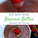 Brownie batter dip collage
