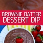 Brownie batter dip collage