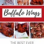 Buffalo chicken wings collage