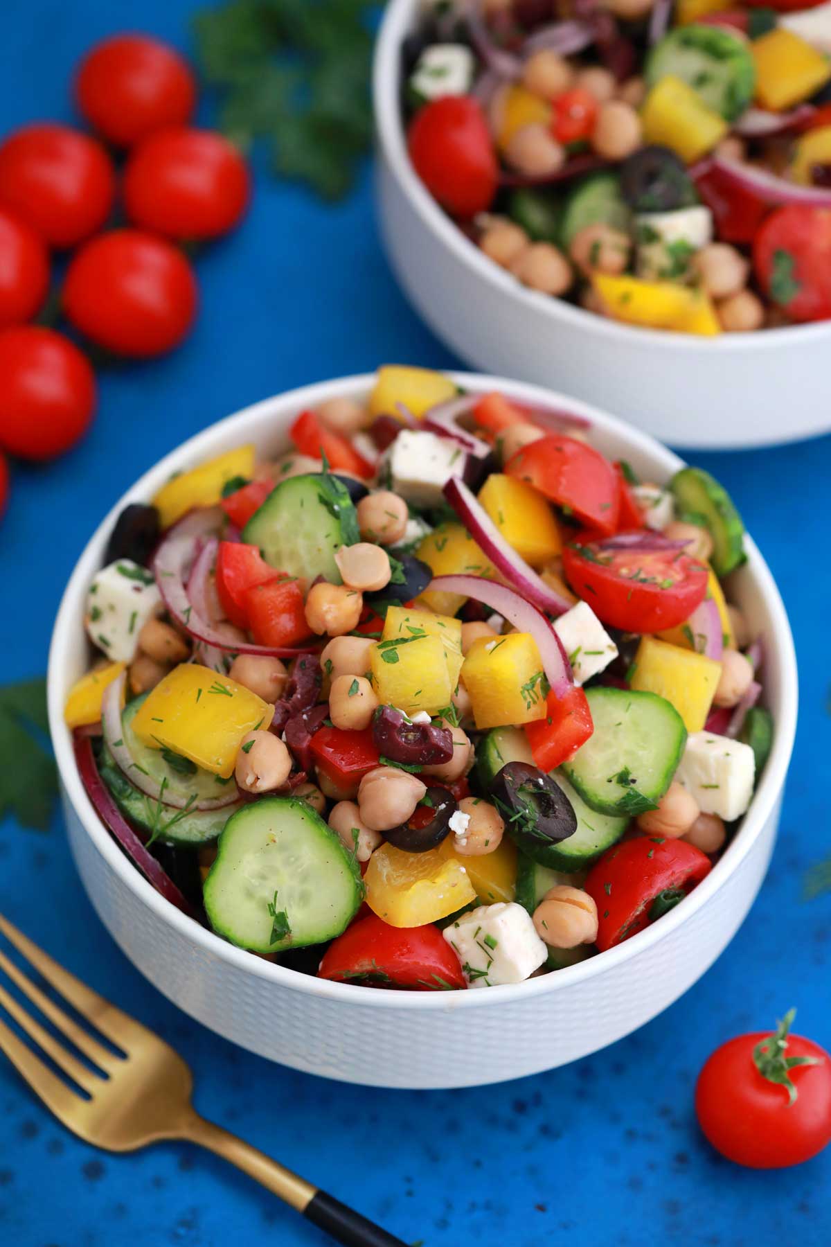 Bowl of chickpea salad