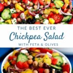 Greek chickpea salad collage