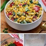 Creamy corn salad collage