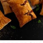 Pizza puffs on black surface