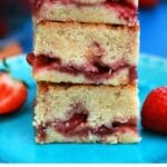 Stack of strawberry dessert bars