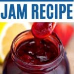 Spoon hovering over jam jar